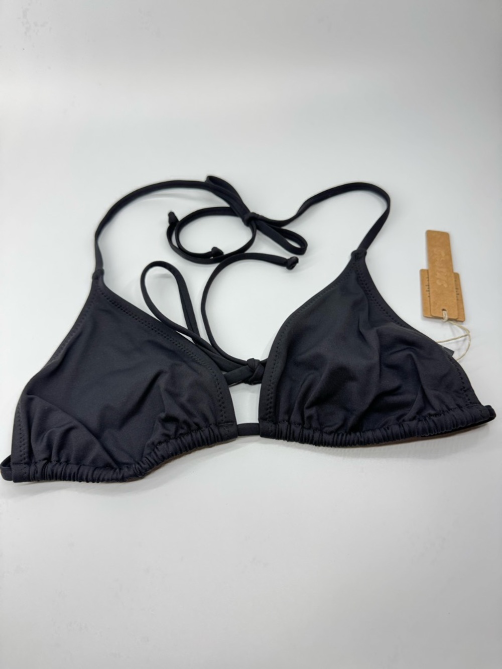 Skims Recycled Swim Triangle Top NWT Onyx Large